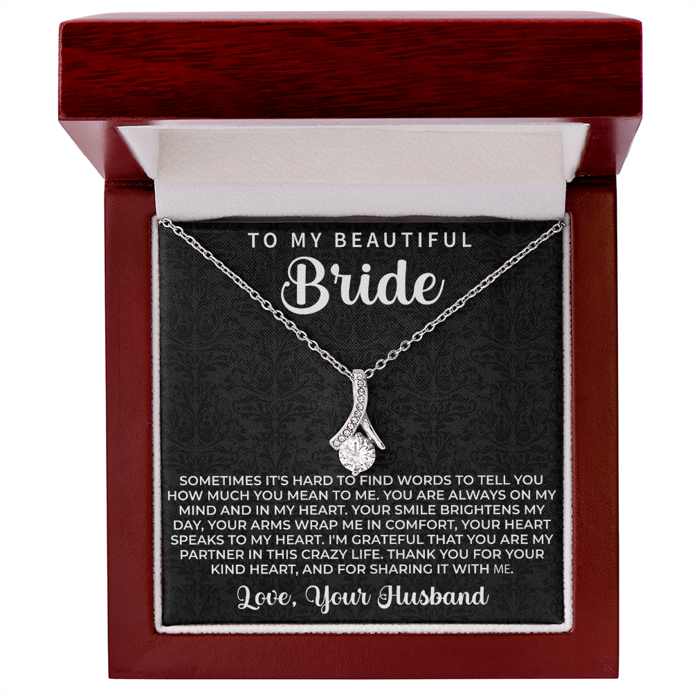 To my beautiful Bride Necklace - Wedding Day Gift for bride from Groom, To my Beautiful Bride Gift from Groom to Bride Gift Wedding Day - Beauty Belliss